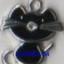 Chat pendentif noir avec strass 25 mm